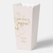 Blush Pink | Chic Floral Couple Popcorn Favor Box フェイバーボックス (正面)
