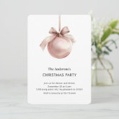 Blush Pink Christmas Ornament Party 招待状 (スタンド正面)