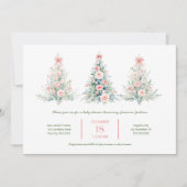 Blush Pink Christmas Trees Baby Shower Invitation 招待状 (正面)