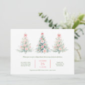 Blush Pink Christmas Trees Baby Shower Invitation 招待状 (スタンド正面)