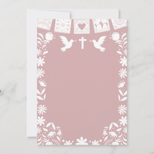 Blush Pink Cielito Lindo Bautizo y Primer Anito 招待状 (裏面)