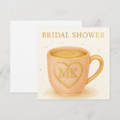 Blush pink coffee cup 招待状 (正面/裏面)