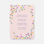 Blush Pink Colorful Confetti Girl's Birthday 招待状<br><div class="desc">Get ready to celebrate your little girl's special day with these vibrant and colorful birthday party invitations! The playful design features a soft pink background and a shower of confetti in a rainbow of colors, making it a perfect fit for any girl's birthday party. The design also includes plenty of...</div>
