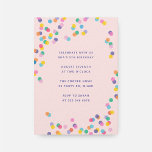 Blush Pink Colorful Confetti Girl's Birthday 招待状<br><div class="desc">Get ready to celebrate your little girl's special day with these vibrant and colorful birthday party invitations! The playful design features a soft pink background and a shower of confetti in a rainbow of colors, making it a perfect fit for any girl's birthday party. The design also includes plenty of...</div>