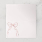 Blush Pink Coquette Bow Baptism Cross プレイスカード (外部開封)