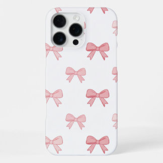 Blush Pink Coquette Bow Pattern Elegant Phone Case iPhone 16 Pro Maxケース