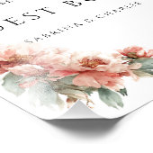 Blush Pink Coral Peony Wedding Guest Book Sign フォトプリント (角)