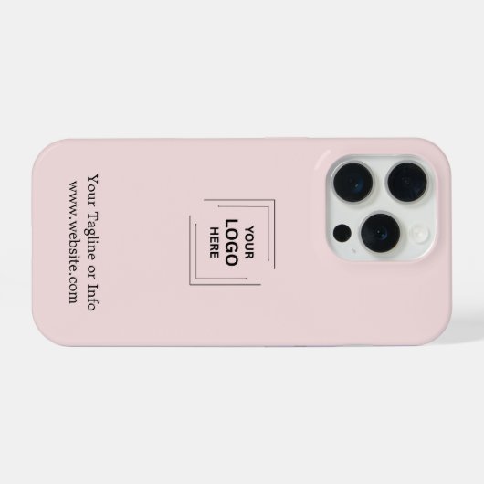 Blush Pink Corporate Business Logo iPhone Case  iPhoneケース (裏面横)