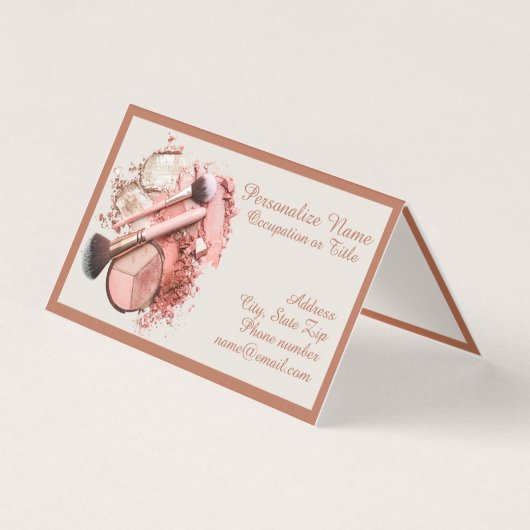 Blush Pink Cosmetic Makeup Palette Personalized (正面)