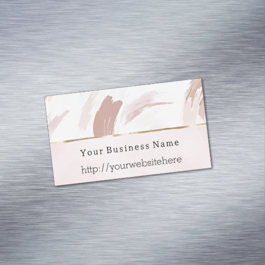 Blush Pink Cream Abstract Business name website マグネット名刺 (インサイチュ)