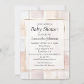 Blush Pink Cream Abstract Squares Baby Shower 招待状 (正面)