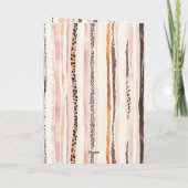 Blush Pink Cream Brown Leopard Animal Birthday カード (裏面)