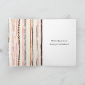 Blush Pink Cream Brown Leopard Animal Birthday カード (内部)