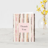 Blush Pink Cream Brown Leopard Animal Thank You カード (黄色い花)