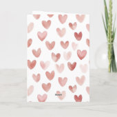 Blush Pink Cream Deer Scarf Hearts Christmas カード (裏面)