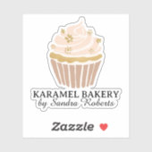 Blush Pink Cupcake Bakery Business Cut Sticker シール (シート)