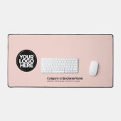 Blush Pink | Custom Business Logo Name, Slogan デスクマット (キーボード&マウス)