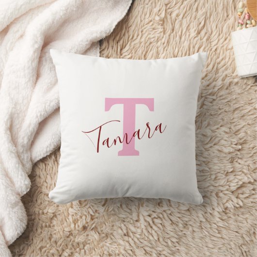 Blush Pink Custom Name Pillow – Stylish Decor クッション (ブランケット)