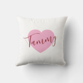 Blush Pink Custom Name Pillow – Stylish Decor クッション (裏面)