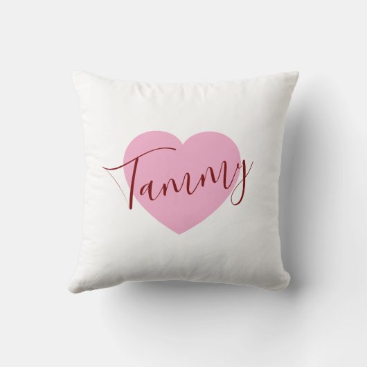 Blush Pink Custom Name Pillow – Stylish Decor クッション (裏面)