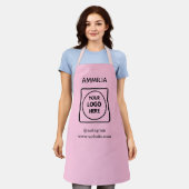 Blush Pink Custom Staff | Branded Employee Logo エプロン (着用した状態)