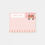 Blush Pink Cute Red Panda Peekabo Your Notes ポストイット (正面)