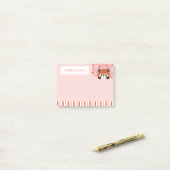 Blush Pink Cute Red Panda Peekabo Your Notes ポストイット (デスク上)