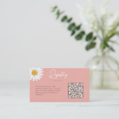 Blush Pink Daisy Floral Baby Shower Registry エンクロージャーカード (スタンド正面)