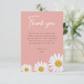 Blush Pink Daisy Floral Baby Shower Thank You Card サンキューカード (スタンド正面)