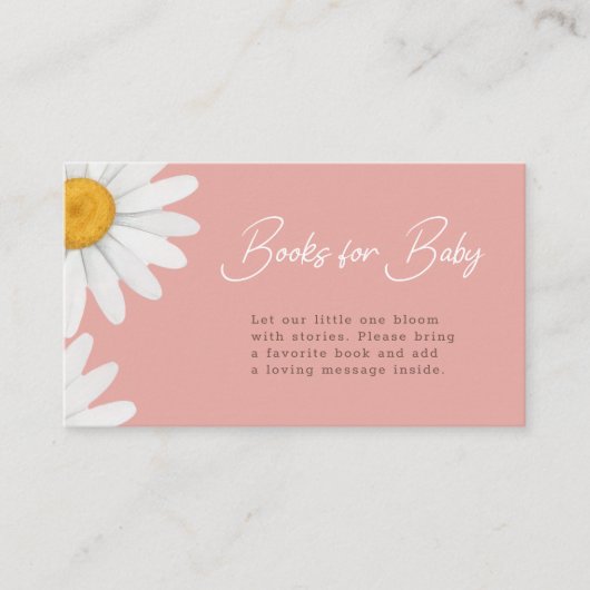 Blush Pink Daisy Floral Books for Baby  エンクロージャーカード (正面)
