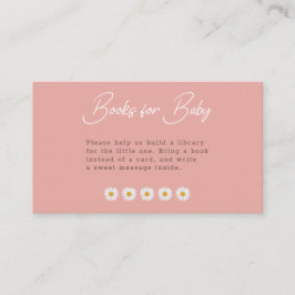Blush Pink Daisy Floral Books for Baby エンクロージャーカード