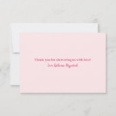 Blush Pink Daisy Flower Girl Baby Shower Flat サンキューカード (裏面)