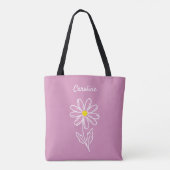 Blush Pink Daisy Flower Personalized Tote Bag トートバッグ (裏面)