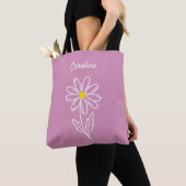 Blush Pink Daisy Flower Personalized Tote Bag トートバッグ (クローズアップ)