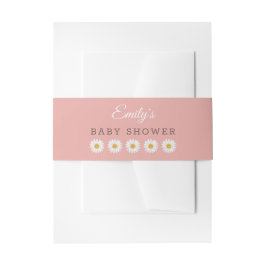 Blush Pink Daisy Hello Sunshine Baby Shower  招待状ベリーバンド
