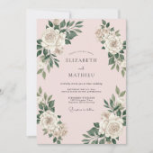 Blush Pink Delicate Spring Wedding 招待状 (正面)