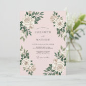 Blush Pink Delicate Spring Wedding 招待状 (スタンド正面)