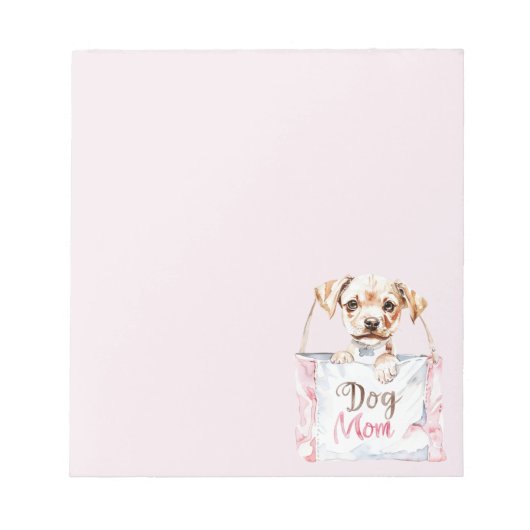 Blush Pink Dog Mom Bag ノートパッド (正面)