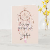 Blush Pink Dream Catcher カード (黄色い花)