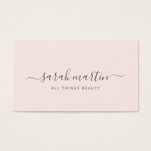 Blush Pink Elegant Beauty Salon Gift Certificate (正面)