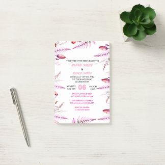 Blush Pink  Elegant Gold Wedding Invitation , Whit ポストイット