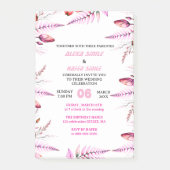 Blush Pink  Elegant Gold Wedding Invitation , Whit ポストイット (正面)