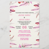 Blush Pink  Elegant Gold Wedding Invitation , Whit 便箋 (正面)
