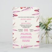 Blush Pink  Elegant Gold Wedding Invitation , Whit 便箋 (スタンド正面)