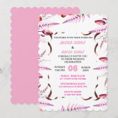 Blush Pink  Elegant Gold Wedding Invitation , Whit 招待状 (正面/裏面)