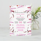 Blush Pink  Elegant Gold Wedding Invitation , Whit 招待状 (スタンド正面)