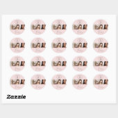 Blush Pink Elegant Photo Makeup Thank You Sticker ラウンドシール (シート)