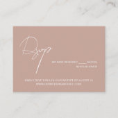 Blush pink elegant script wedding website RSVP エンクロージャーカード (正面)