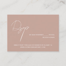Blush pink elegant script wedding website RSVP エンクロージャーカード