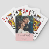 Blush Pink Elegant Wedding Love and Thanks Photo トランプ (裏面)